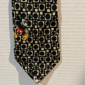 Vintage Mickey Mouse Black and White Patterned Tie